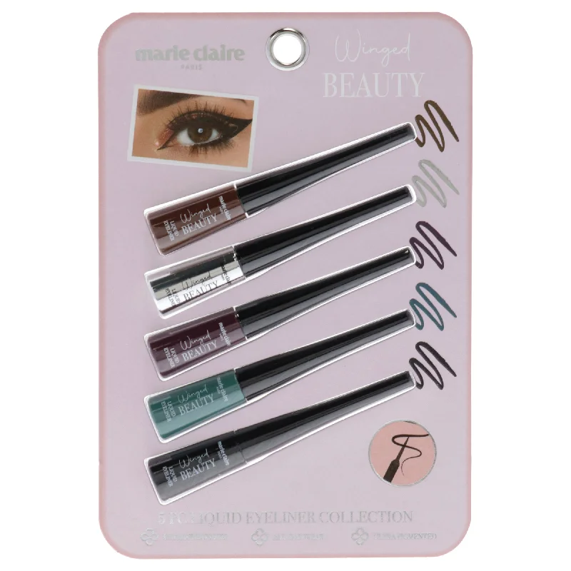 Liquid Eyeliner Collection Set by Marie Claire for Women - 5 Pc Liquid Eyeliner