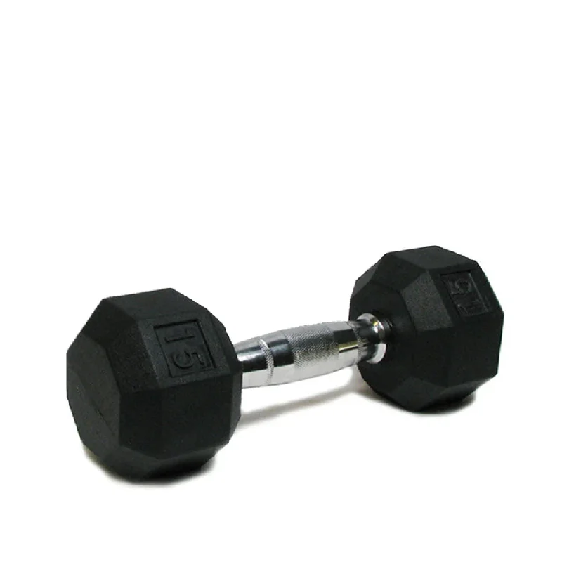 Toby's Sports Rubber Hex Dumbbell 15 lbs