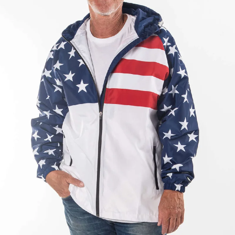 USA Flag Full Zip Rain Jacket