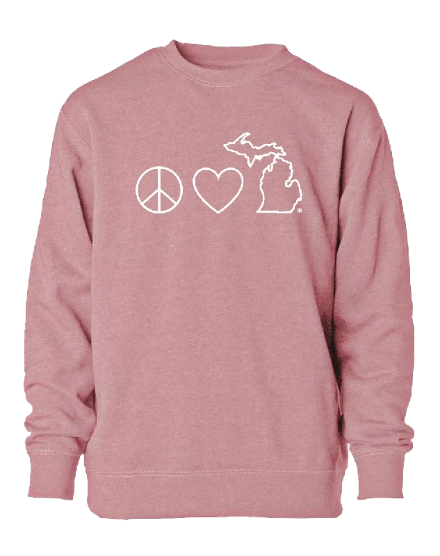 Peace Love Michigan Youth Crewneck