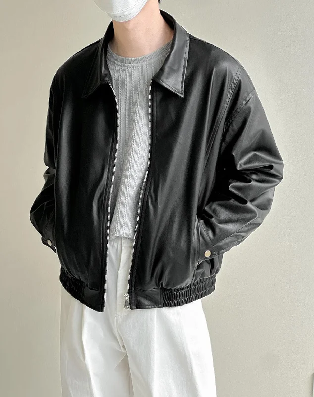 Autumn Lapel Zip PU Leather Jacket