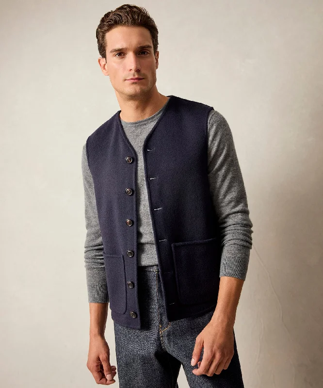 Italian Cashmere Vest in Navy