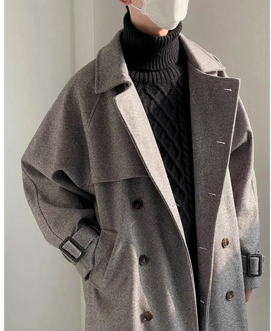 Double Breasted Woolen Trench Coat