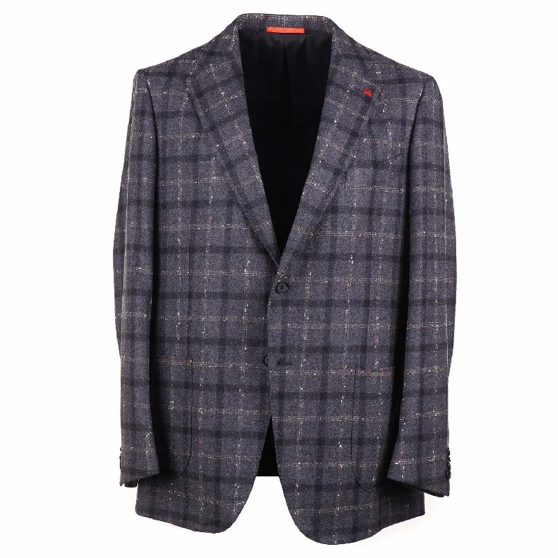 Isaia Boucle Check Wool Sport Coat