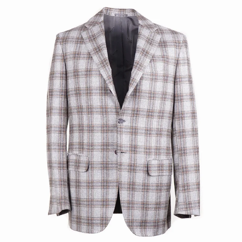 Kiton Layered Check Cashmere Sport Coat