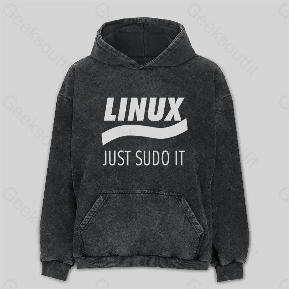 Linux Just Sudo It Washed Hoodie