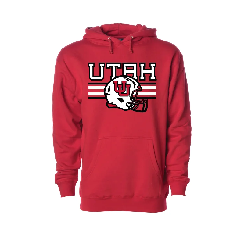 Utah W/New UU Helmet  Embroidered Hoodie