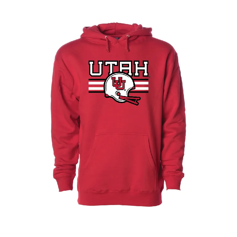 Utah W/Throwback UU Helmet  Embroidered Hoodie