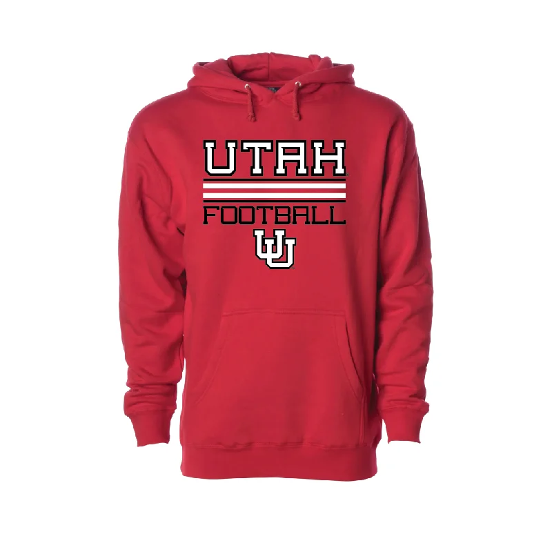 Utah Football - Interlocking UU  Embroidered Hoodie