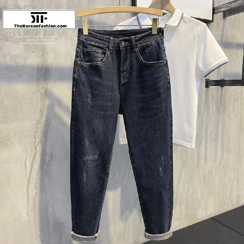 Retro Elastic Slim Jeans