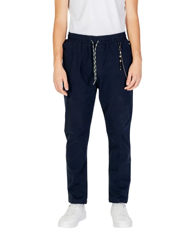 Gianni Lupo Lace-Up Plain Trousers with Front Pockets