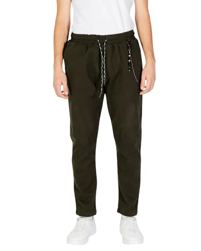 Gianni Lupo Lace-Fastened Plain Trousers with Front Pockets