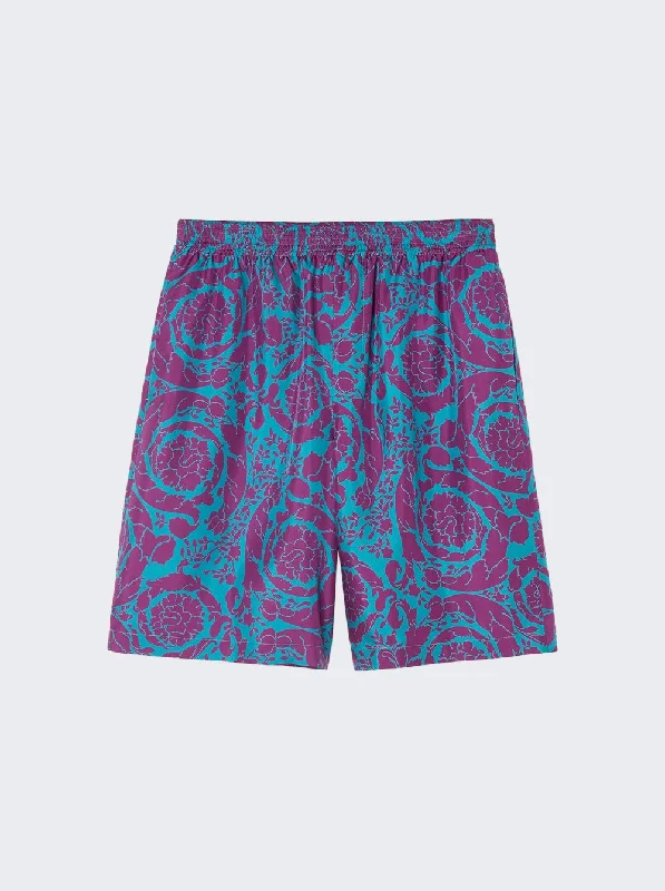 Barocco Silhouette Silk Shorts