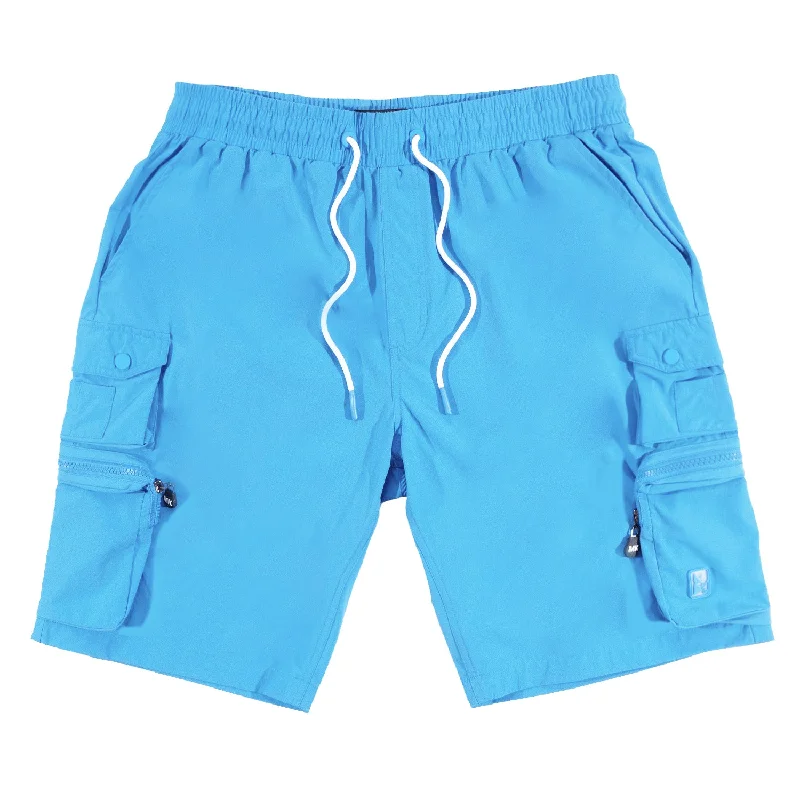 M633 Colton Nylon Spandex Cargo Shorts - Light Blue