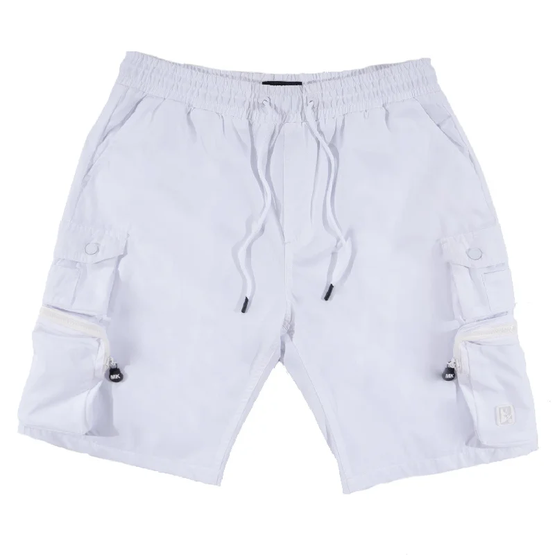 M633 Colton Nylon Spandex Cargo Shorts - White