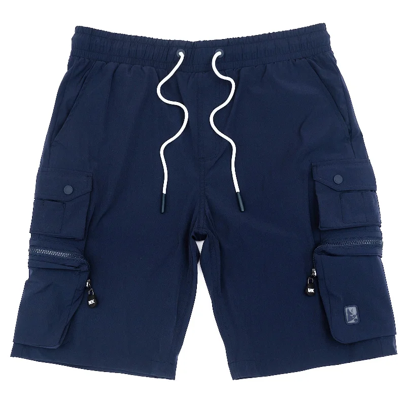 M633 Colton Nylon Spandex Cargo Shorts - Navy