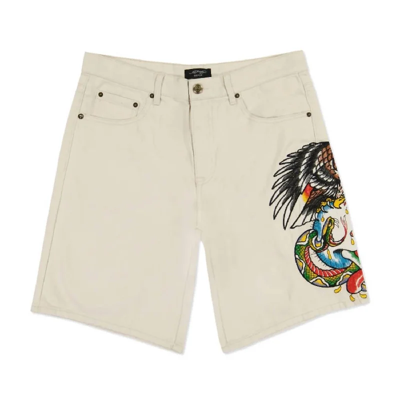 Men's Battle Skull Skater Short In Khaki