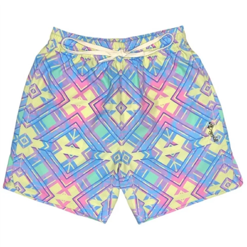 Men's Crystalize Short In Blue Candy Print